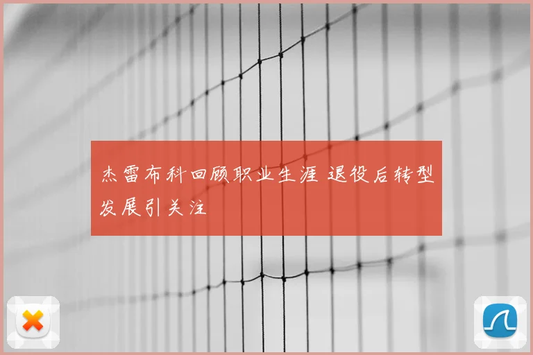 杰雷布科回顾职业生涯 退役后转型发展引关注